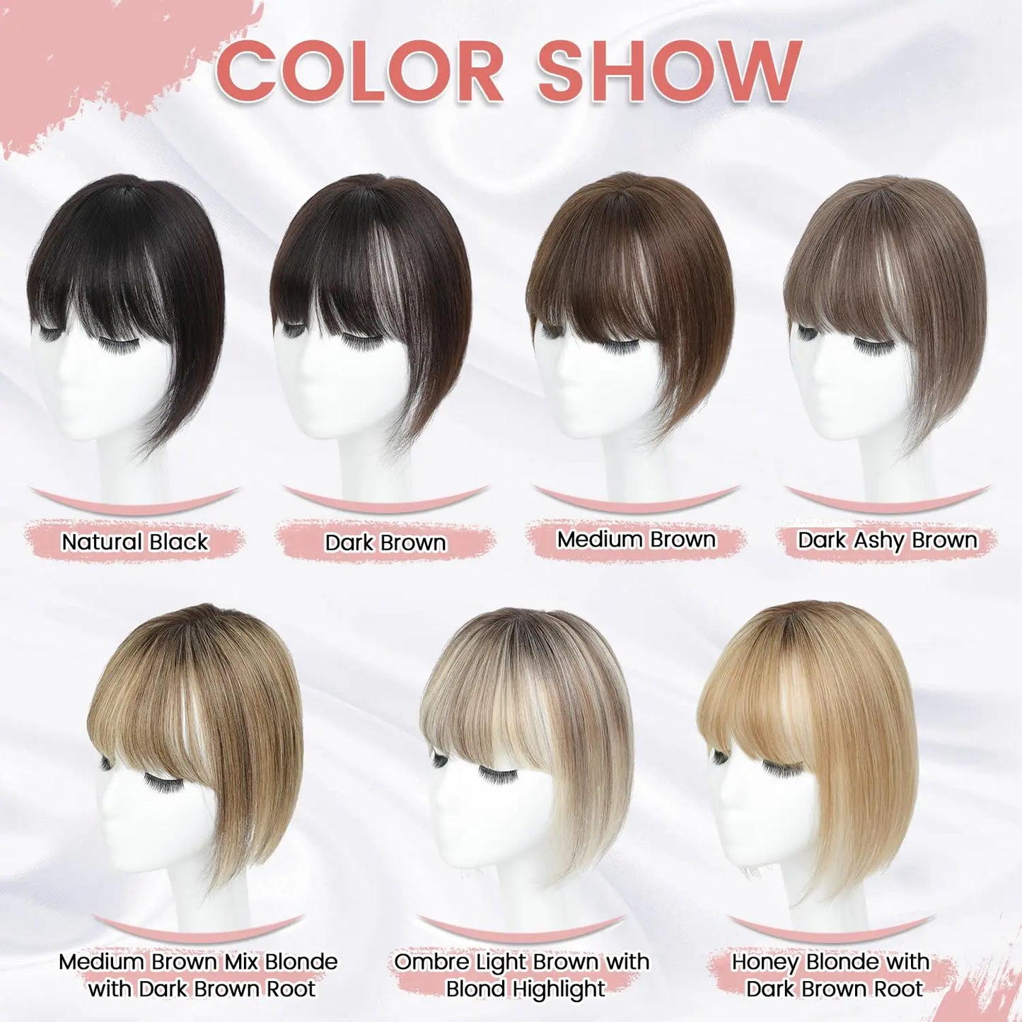 🔥Human Hair Topper with Bangs | Hair Piece for Thinning Hair