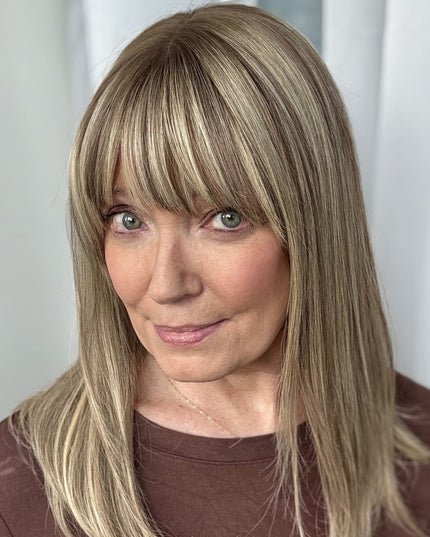 🔥Human Hair Topper with Bangs | Hair Piece for Thinning Hair