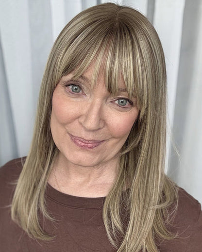 🔥Human Hair Topper with Bangs | Hair Piece for Thinning Hair