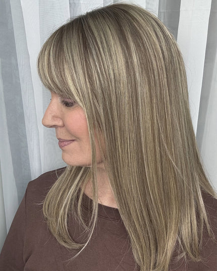 🔥Human Hair Topper with Bangs | Hair Piece for Thinning Hair