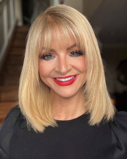 🔥Human Hair Topper with Bangs | Hair Piece for Thinning Hair