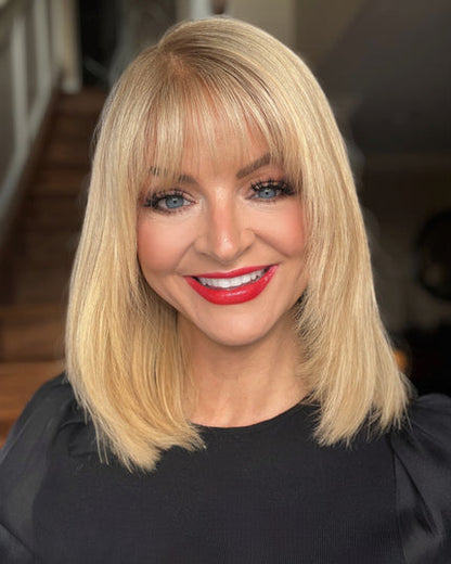 🔥Human Hair Topper with Bangs | Hair Piece for Thinning Hair