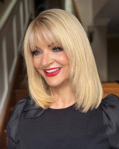 🔥Human Hair Topper with Bangs | Hair Piece for Thinning Hair